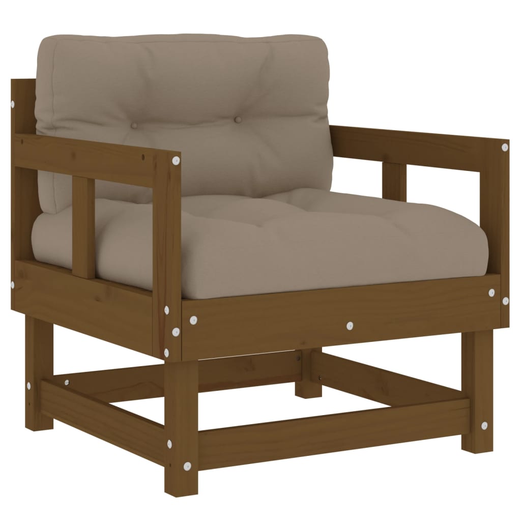 Tuinstoelen 2 st met kussens massief grenenhout honingbruin is nu te koop bij PeponiXL, paradijselijk wonen!