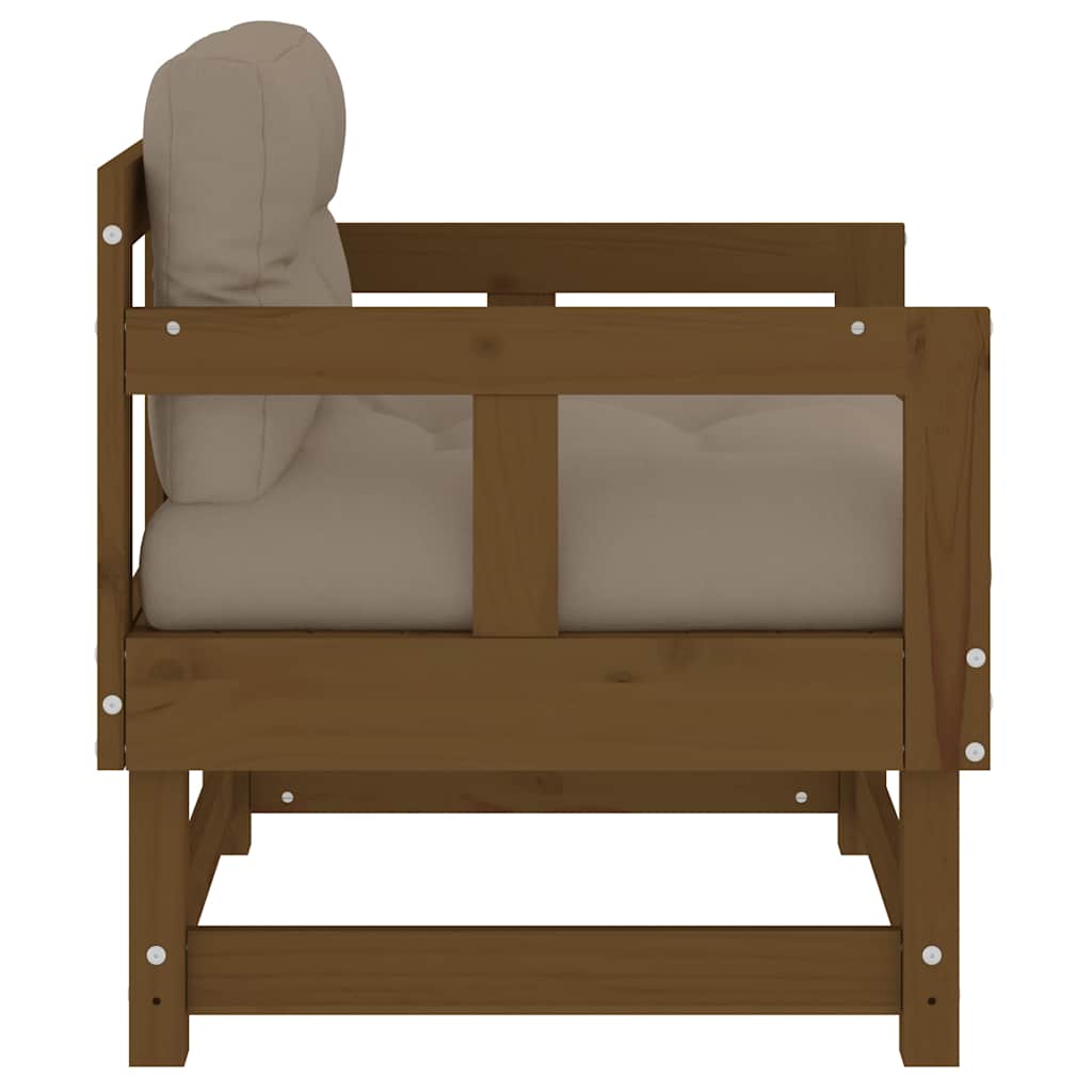 Tuinstoelen 2 st met kussens massief grenenhout honingbruin is nu te koop bij PeponiXL, paradijselijk wonen!