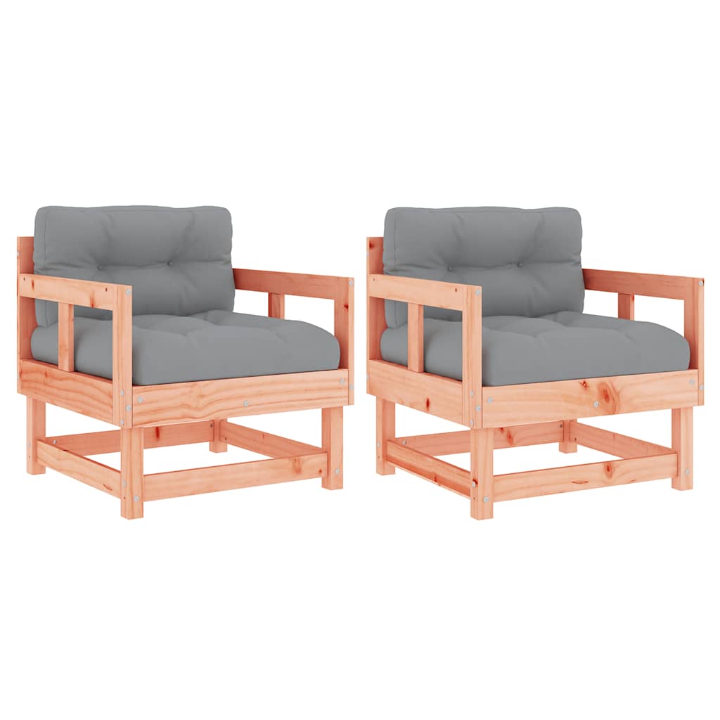 Tuinstoelen 2 st met kussens massief douglashout is nu te koop bij PeponiXL, paradijselijk wonen!