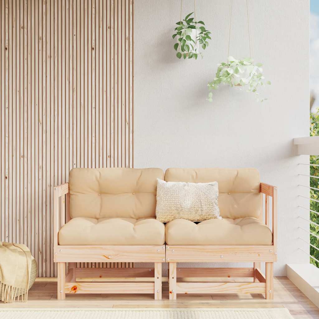 Hoekbanken 2 st met kussens massief grenenhout is nu te koop bij PeponiXL, paradijselijk wonen!