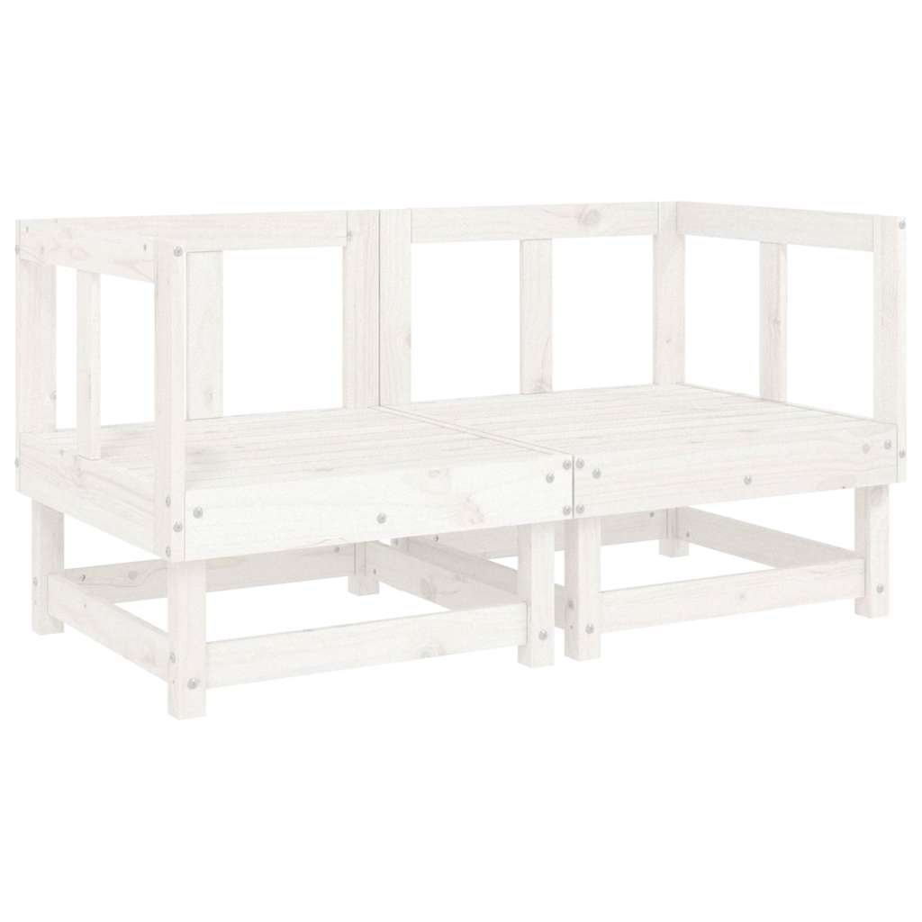 Hoekbanken 2 st met kussens massief grenenhout wit is nu te koop bij PeponiXL, paradijselijk wonen!