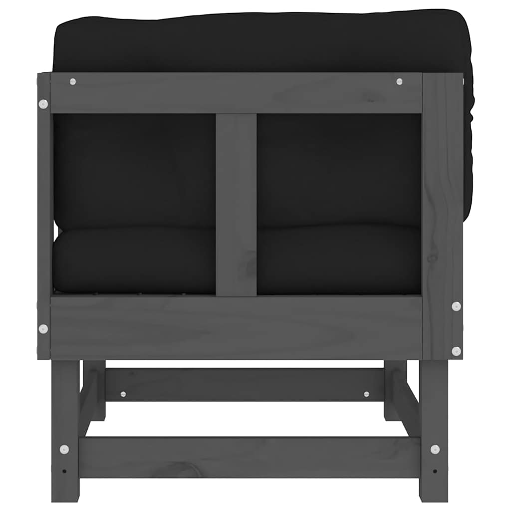 Hoekbanken 2 st met kussens massief grenenhout grijs is nu te koop bij PeponiXL, paradijselijk wonen!