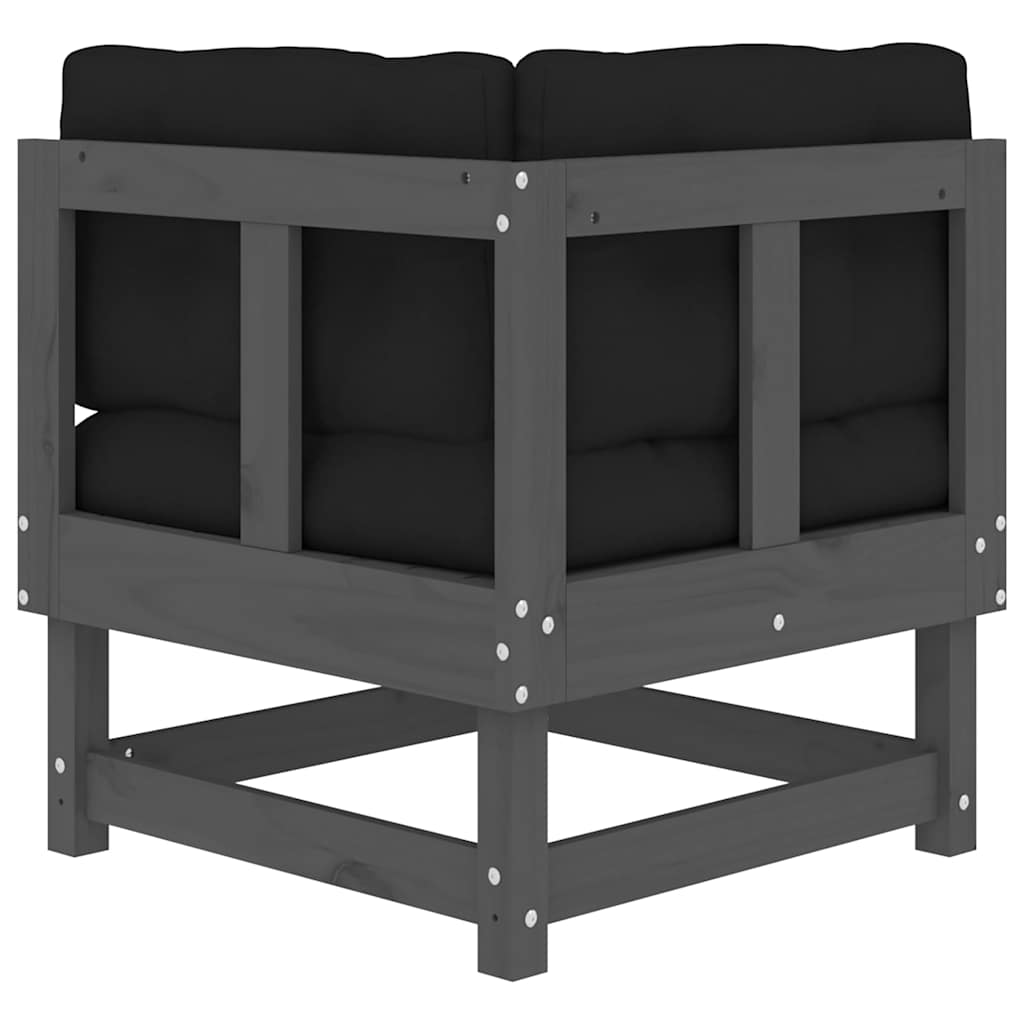 Hoekbanken 2 st met kussens massief grenenhout grijs is nu te koop bij PeponiXL, paradijselijk wonen!