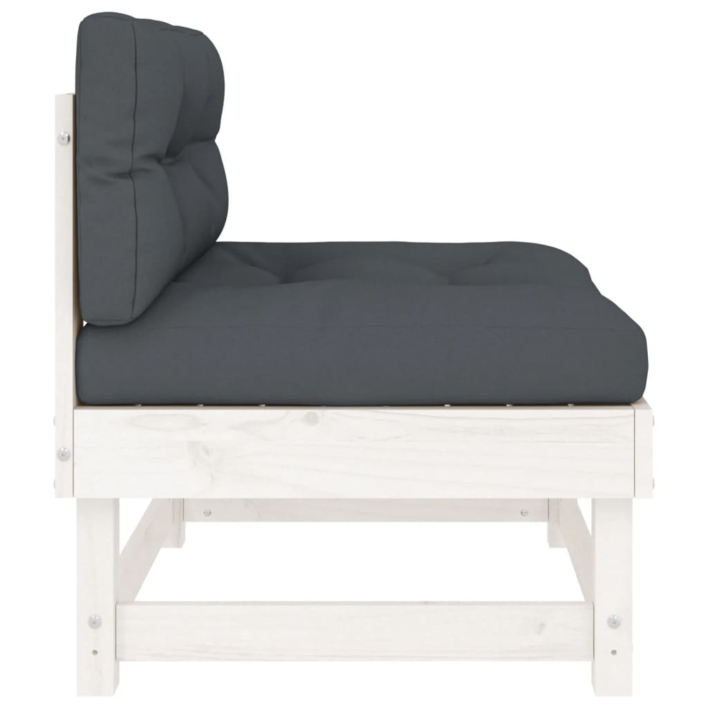 Middenbanken met kussens 2 st massief grenenhout wit is nu te koop bij PeponiXL, paradijselijk wonen!