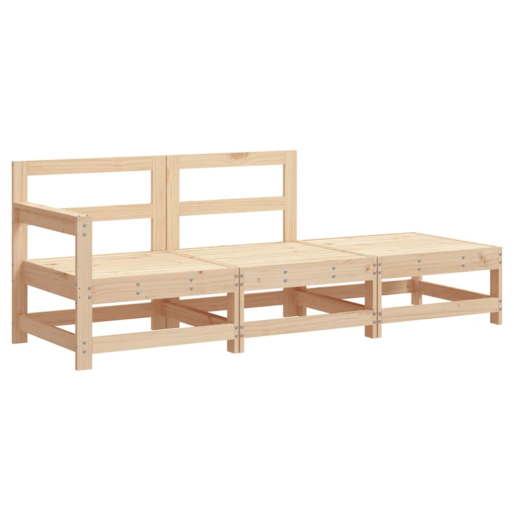 3-delige Loungeset met kussens massief hout is nu te koop bij PeponiXL, paradijselijk wonen!