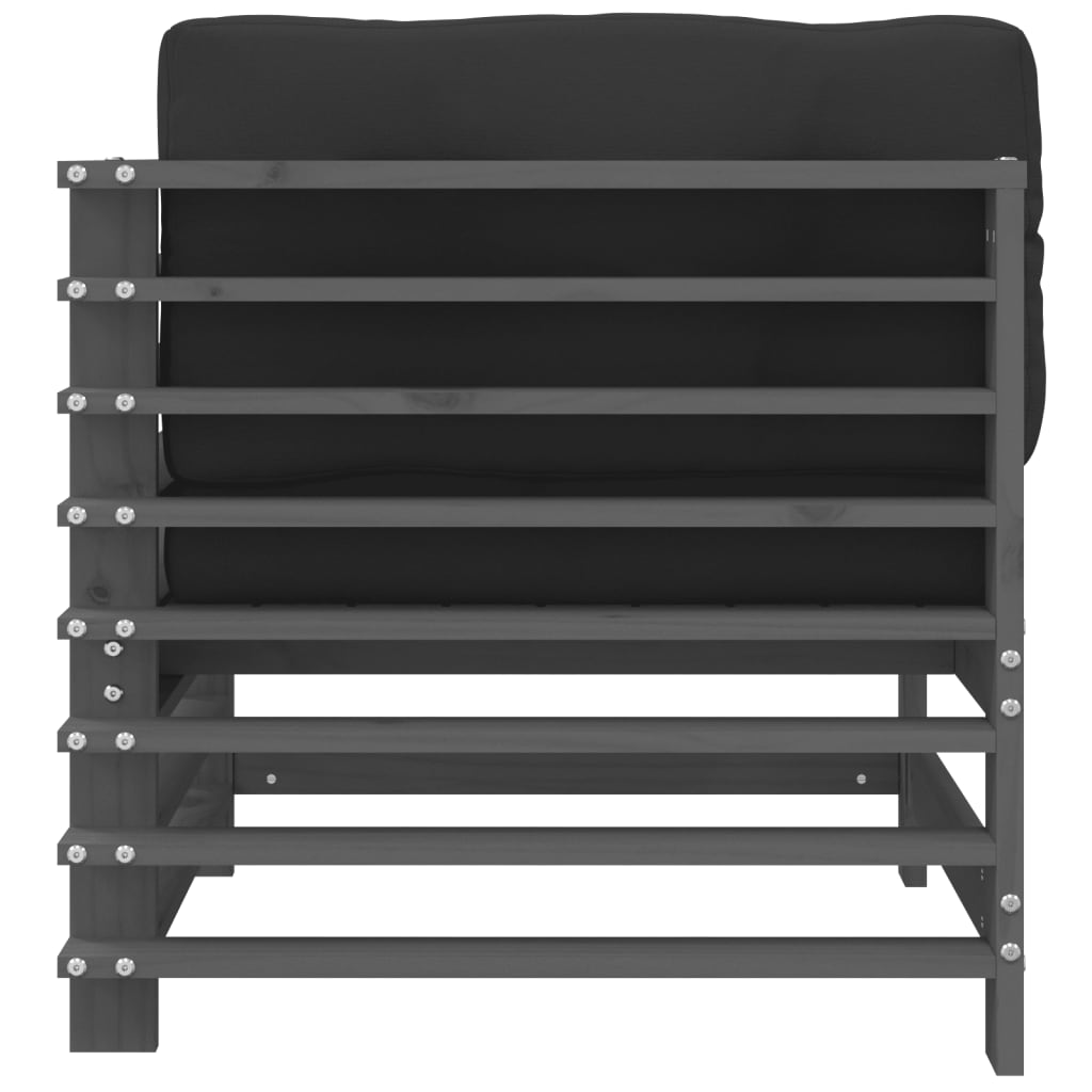 Hoekbanken 2 st met kussens massief grenenhout grijs is nu te koop bij PeponiXL, paradijselijk wonen!