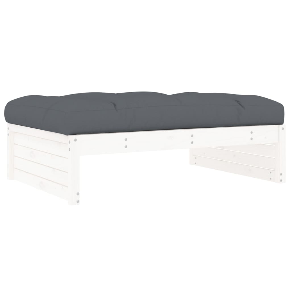 Tuinvoetenbank 120x80 cm massief grenenhout wit is nu te koop bij PeponiXL, paradijselijk wonen!