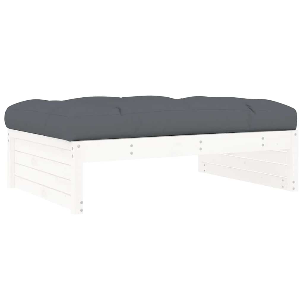 Tuinvoetenbank 120x80 cm massief grenenhout wit is nu te koop bij PeponiXL, paradijselijk wonen!