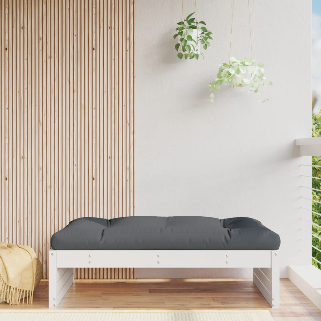 Tuinvoetenbank 120x80 cm massief grenenhout wit is nu te koop bij PeponiXL, paradijselijk wonen!