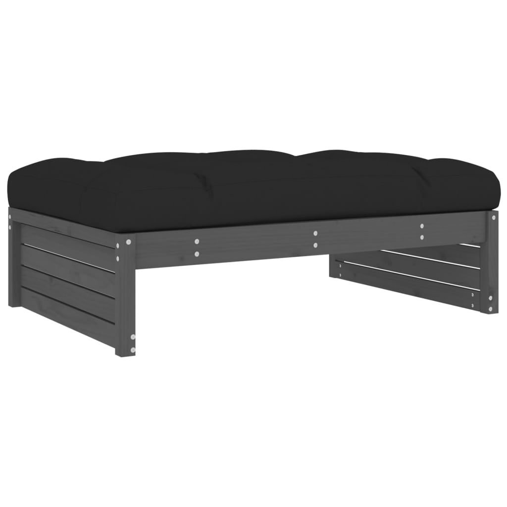 Tuinvoetenbank 120x80 cm massief grenenhout grijs is nu te koop bij PeponiXL, paradijselijk wonen!