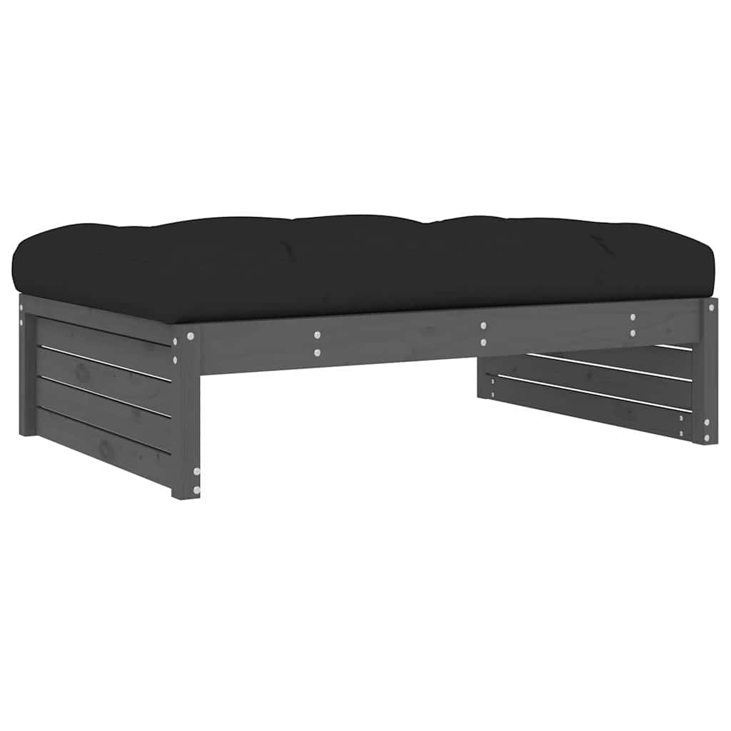 Tuinvoetenbank 120x80 cm massief grenenhout grijs is nu te koop bij PeponiXL, paradijselijk wonen!