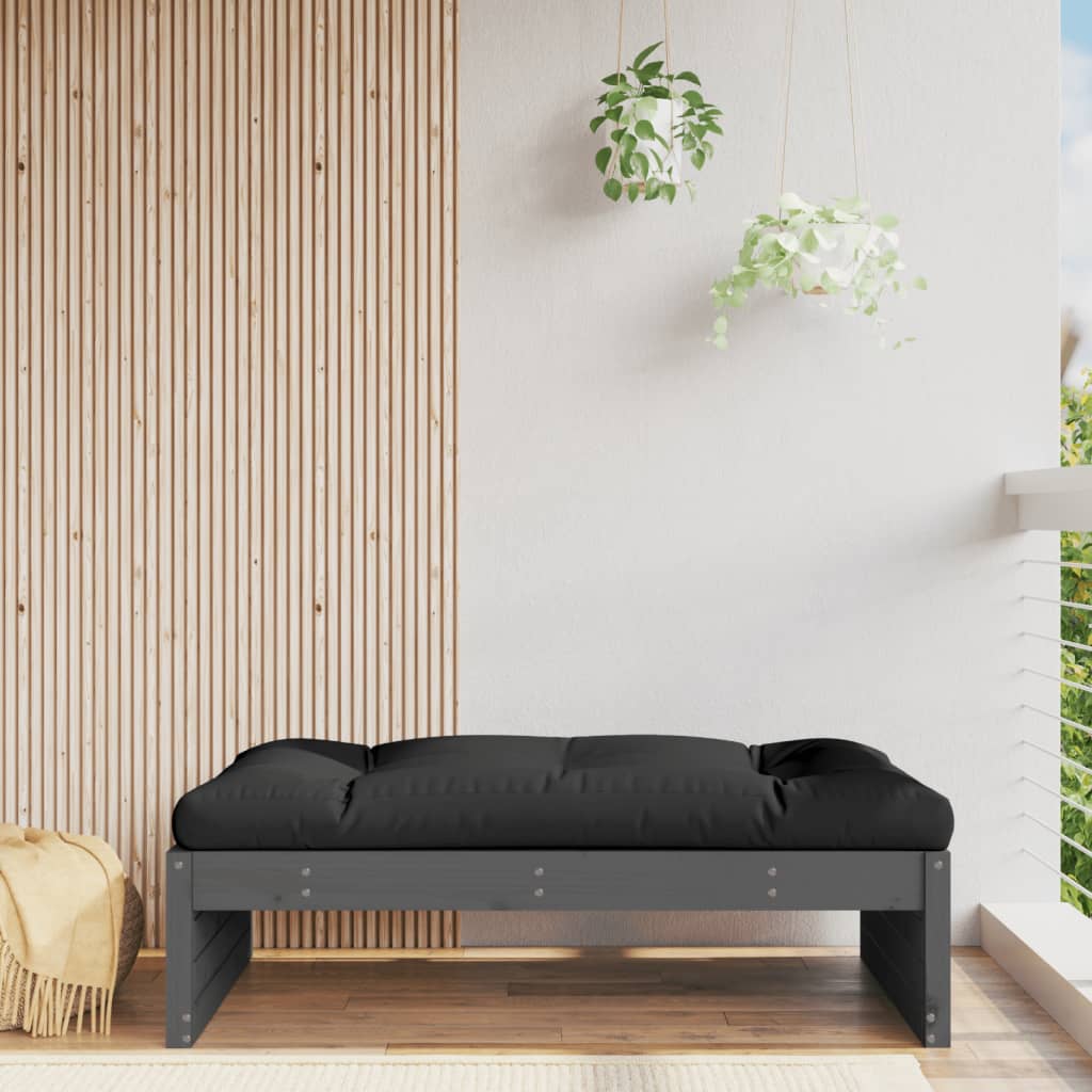 Tuinvoetenbank 120x80 cm massief grenenhout grijs is nu te koop bij PeponiXL, paradijselijk wonen!