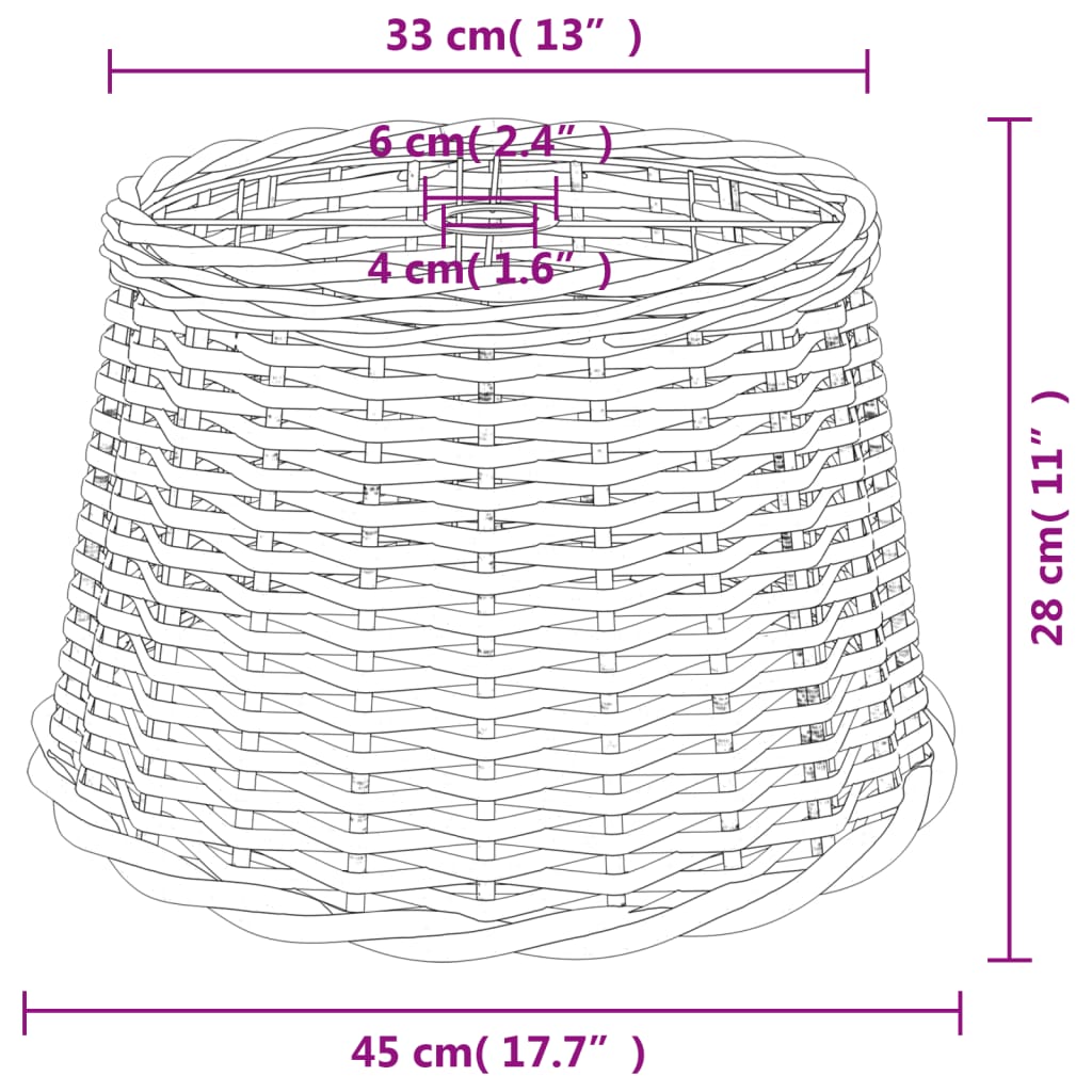 Plafondlampenkap Ø45x28 cm wicker bruin is nu te koop bij PeponiXL, paradijselijk wonen!