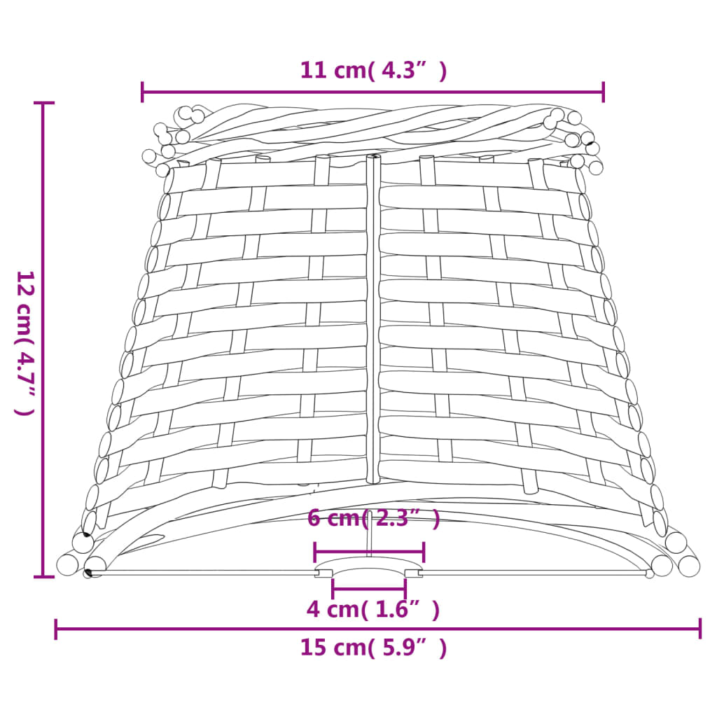 Lampenkap Ø15x12 cm wicker wit is nu te koop bij PeponiXL, paradijselijk wonen!