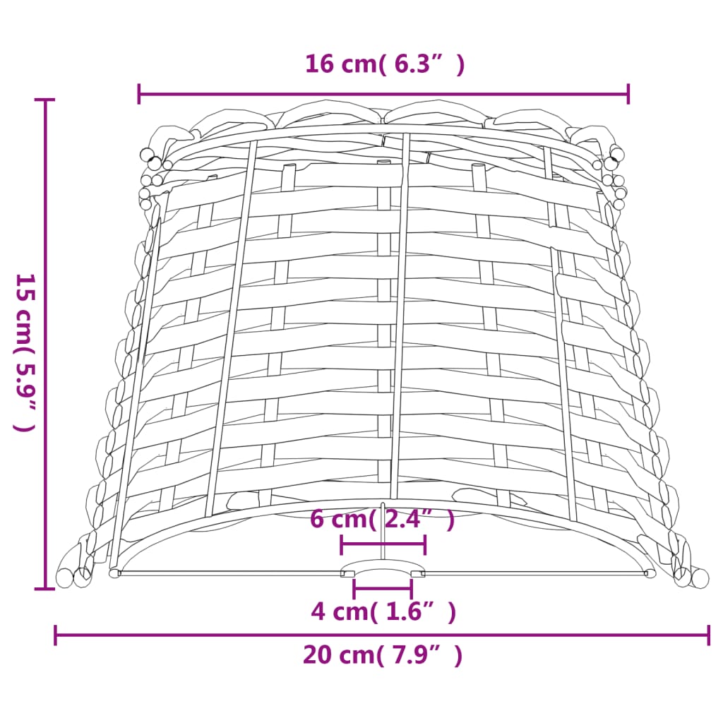 Lampenkap Ø20x15 cm wicker wit is nu te koop bij PeponiXL, paradijselijk wonen!