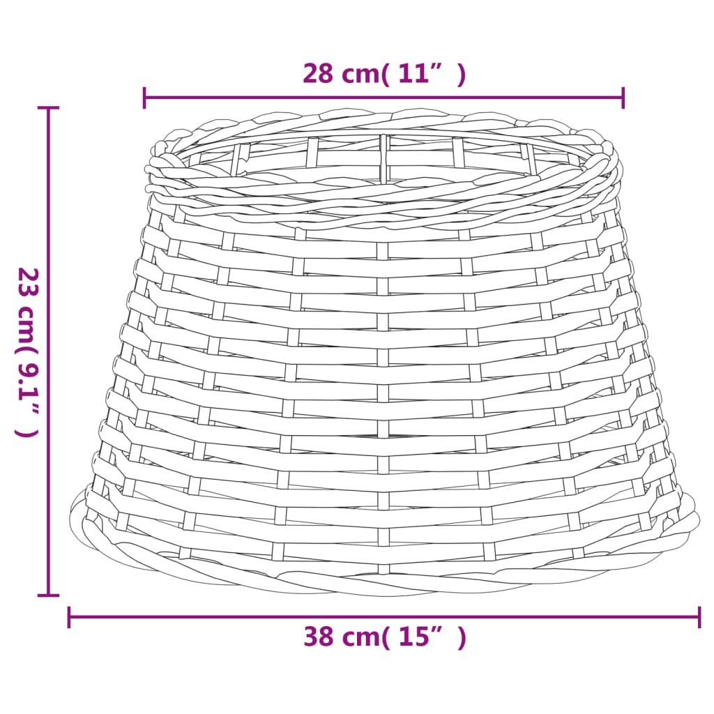 Lampenkap Ø38x23 cm wicker wit is nu te koop bij PeponiXL, paradijselijk wonen!