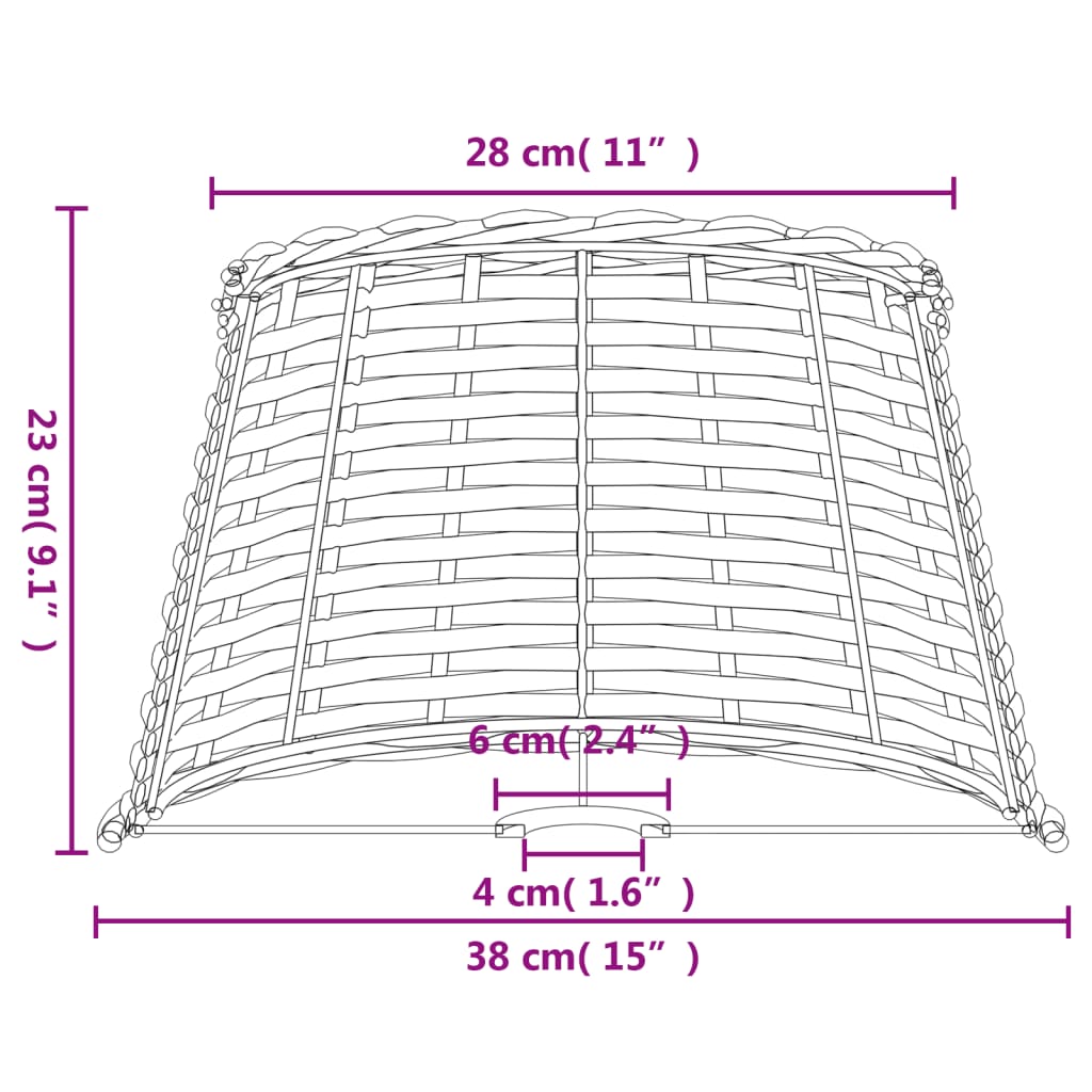 Lampenkap Ø38x23 cm wicker wit is nu te koop bij PeponiXL, paradijselijk wonen!