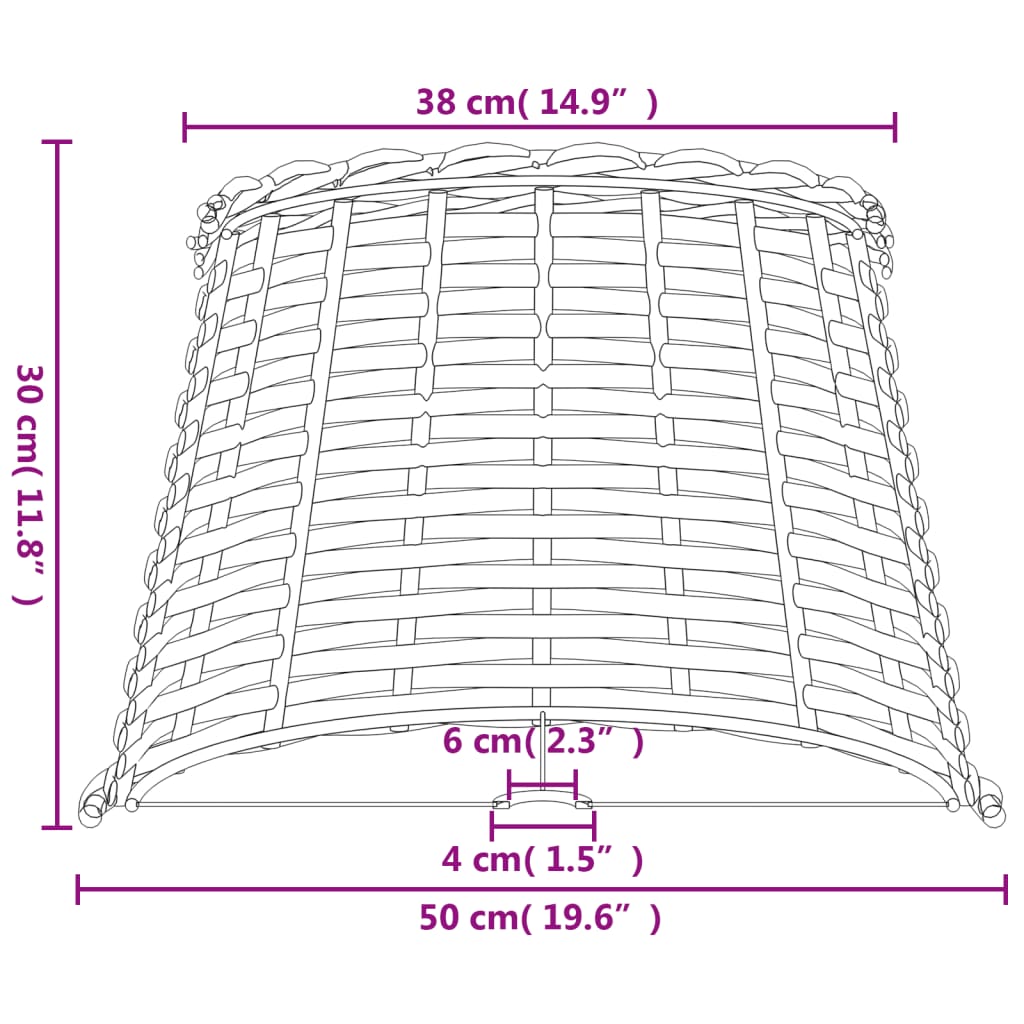 Lampenkap Ø50x30 cm wicker wit is nu te koop bij PeponiXL, paradijselijk wonen!