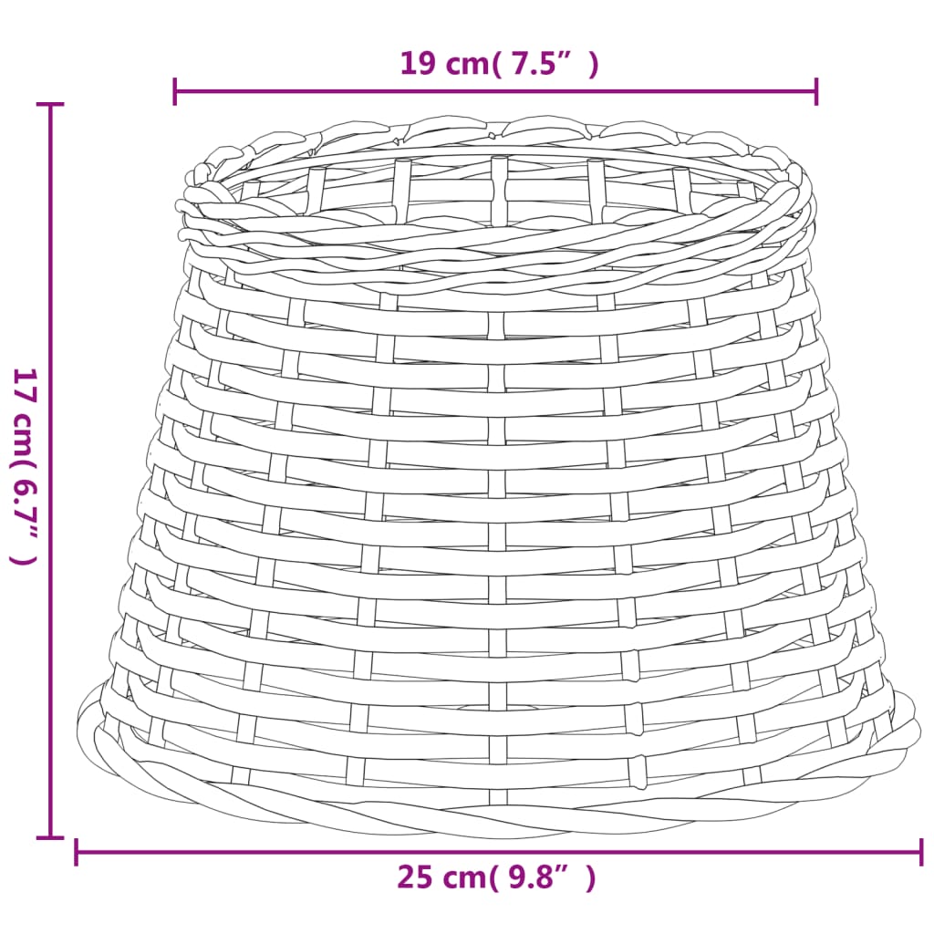 Lampenkap Ø25x17 cm wicker bruin is nu te koop bij PeponiXL, paradijselijk wonen!