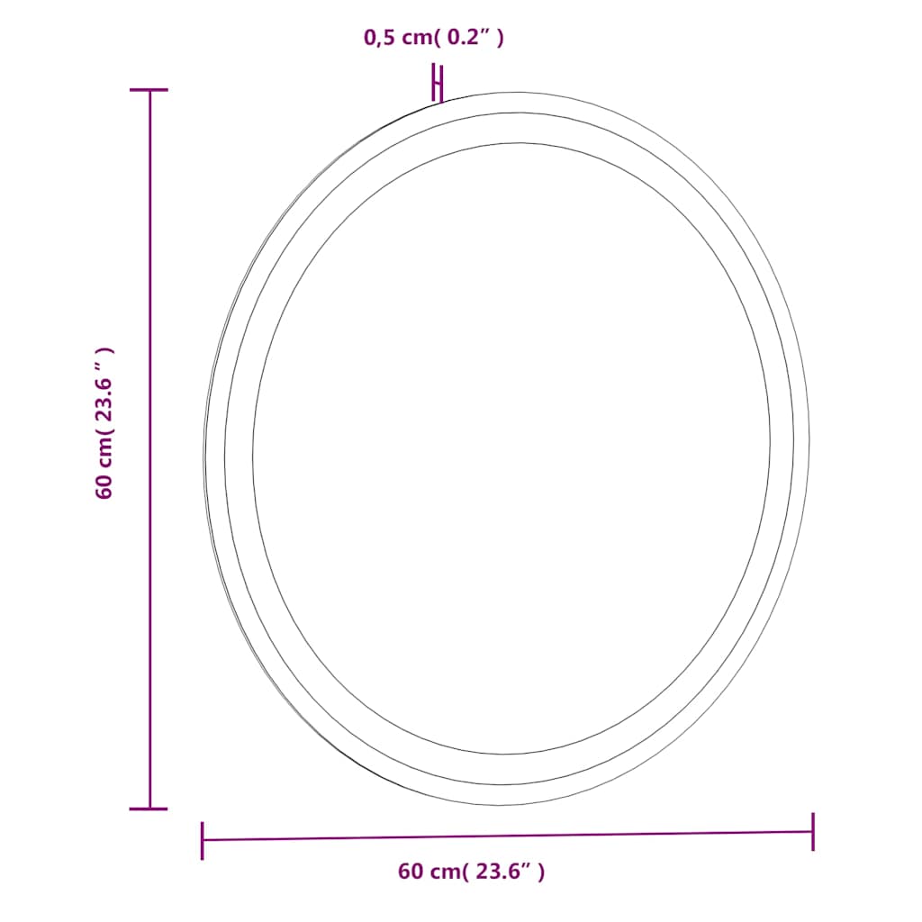 Badkamerspiegel LED rond 60 cm is nu te koop bij PeponiXL, paradijselijk wonen!