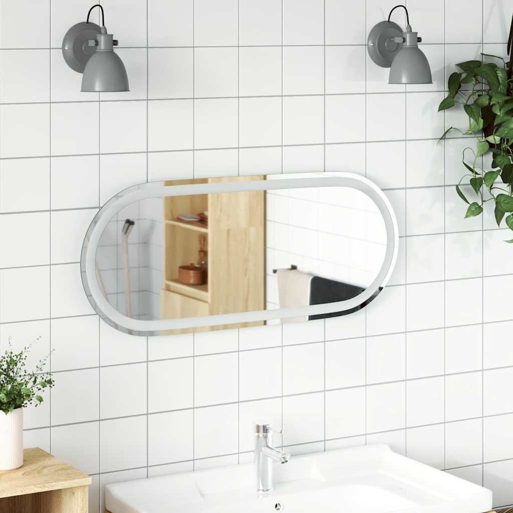 Badkamerspiegel LED ovaal 90x40 cm is nu te koop bij PeponiXL, paradijselijk wonen!