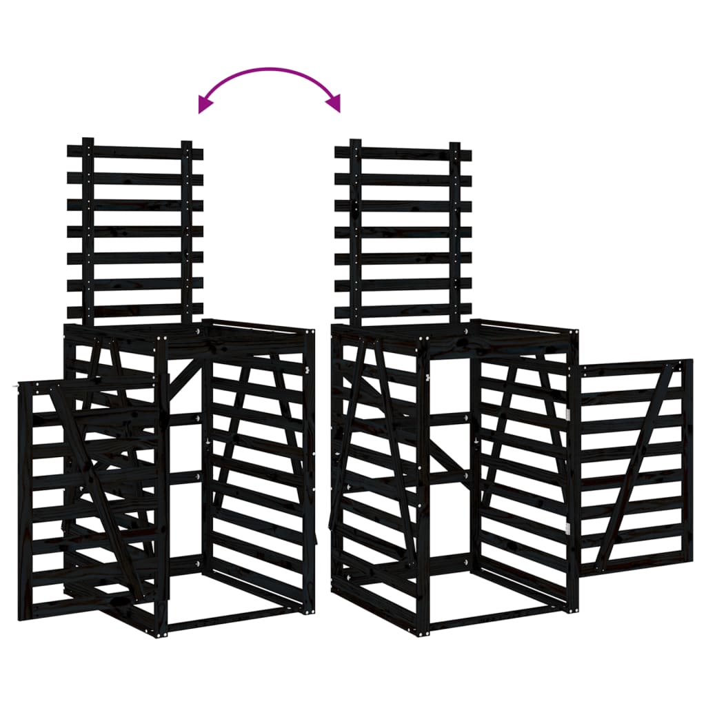 Containerberging viervoudig massief grenenhout zwart is nu te koop bij PeponiXL, paradijselijk wonen!