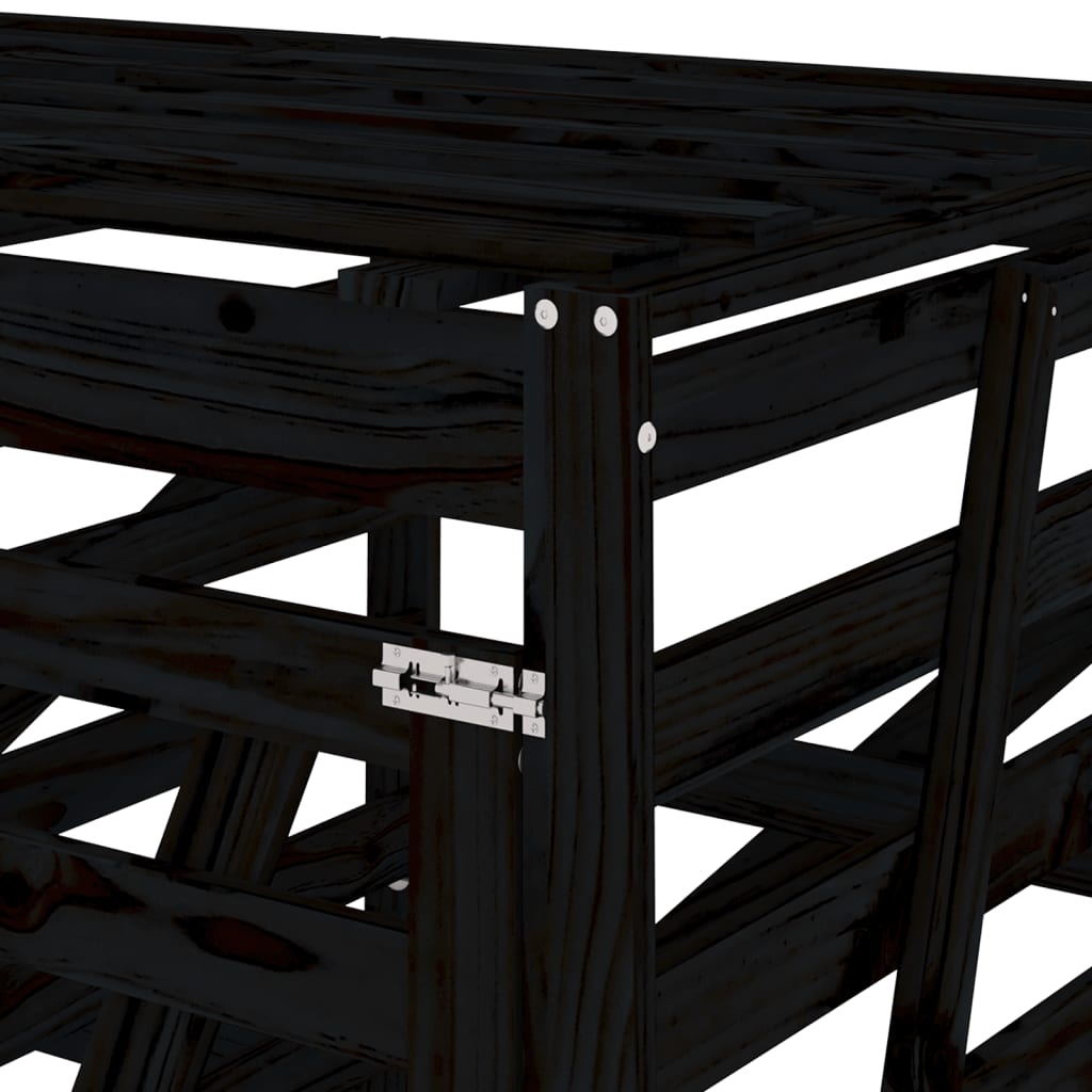Containerberging viervoudig massief grenenhout zwart is nu te koop bij PeponiXL, paradijselijk wonen!