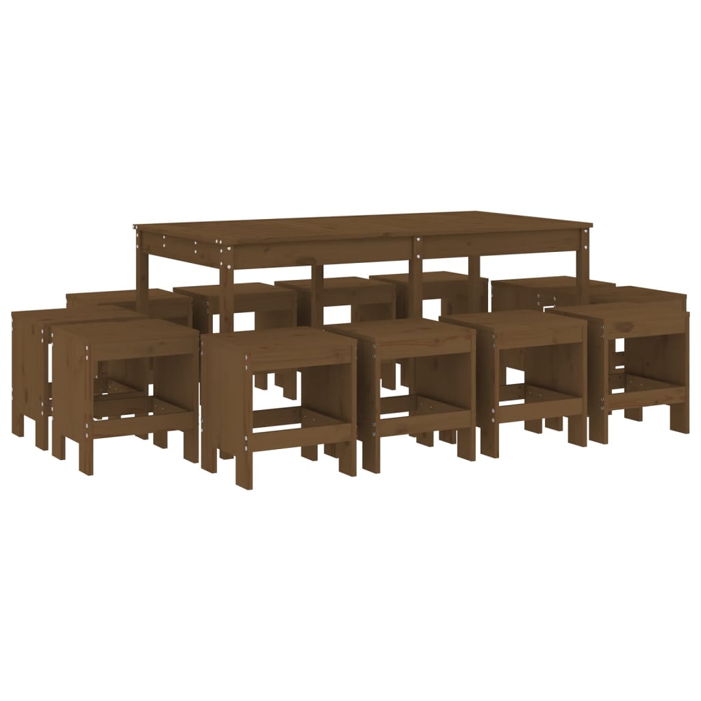 13-delige Tuinset massief grenenhout honingbruin is nu te koop bij PeponiXL, paradijselijk wonen!