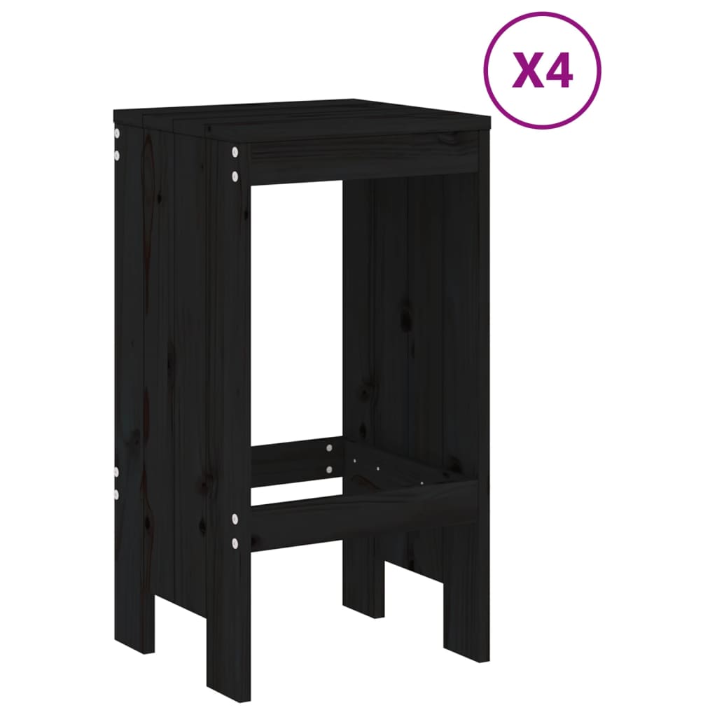 5-delige Barset massief grenenhout zwart is nu te koop bij PeponiXL, paradijselijk wonen!