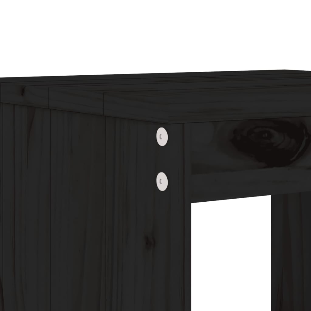 5-delige Barset massief grenenhout zwart is nu te koop bij PeponiXL, paradijselijk wonen!