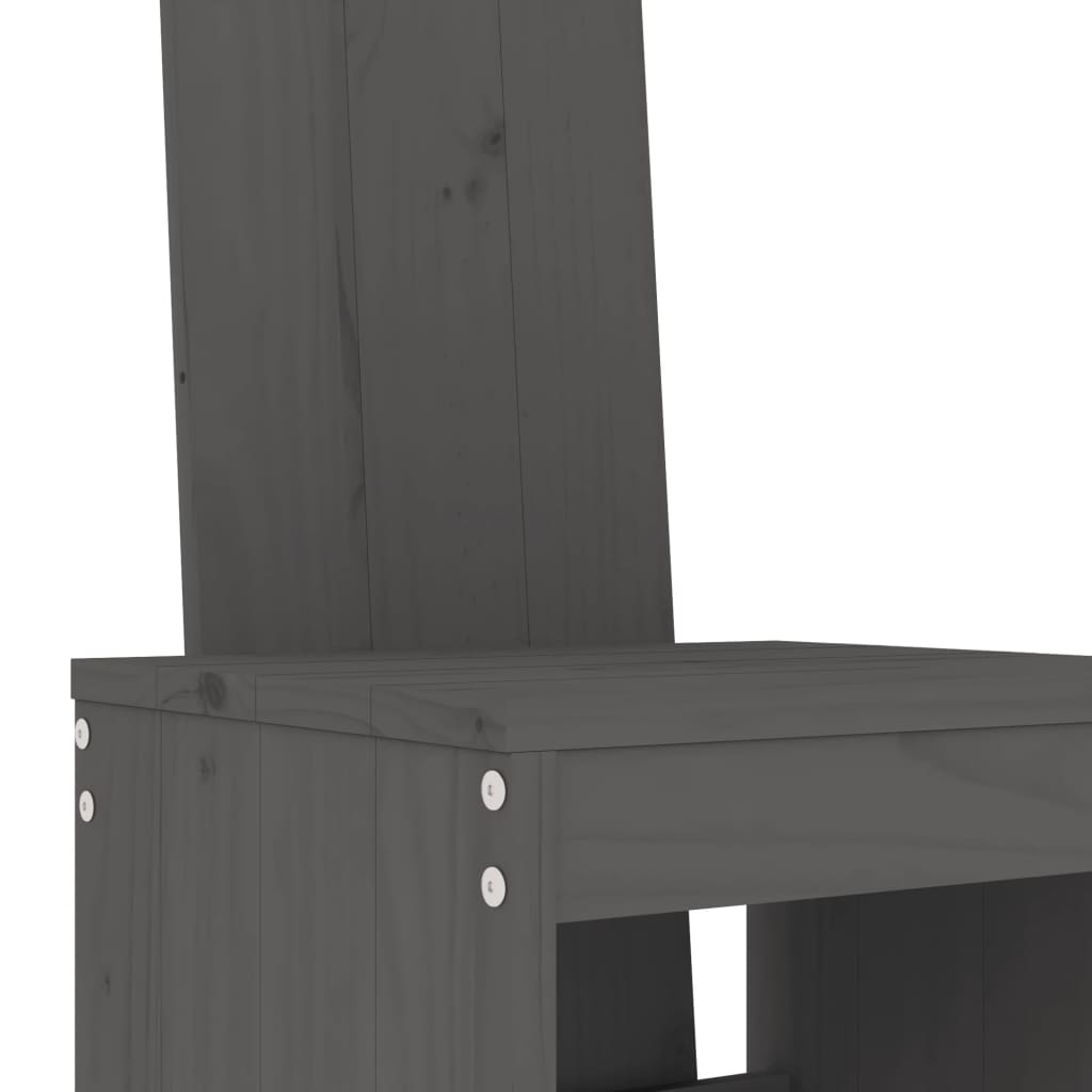 3-delige Tuinbarset massief grenenhout grijs is nu te koop bij PeponiXL, paradijselijk wonen!