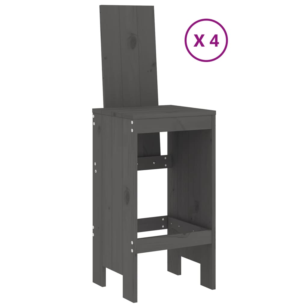 5-delige Tuinbarset massief grenenhout grijs is nu te koop bij PeponiXL, paradijselijk wonen!