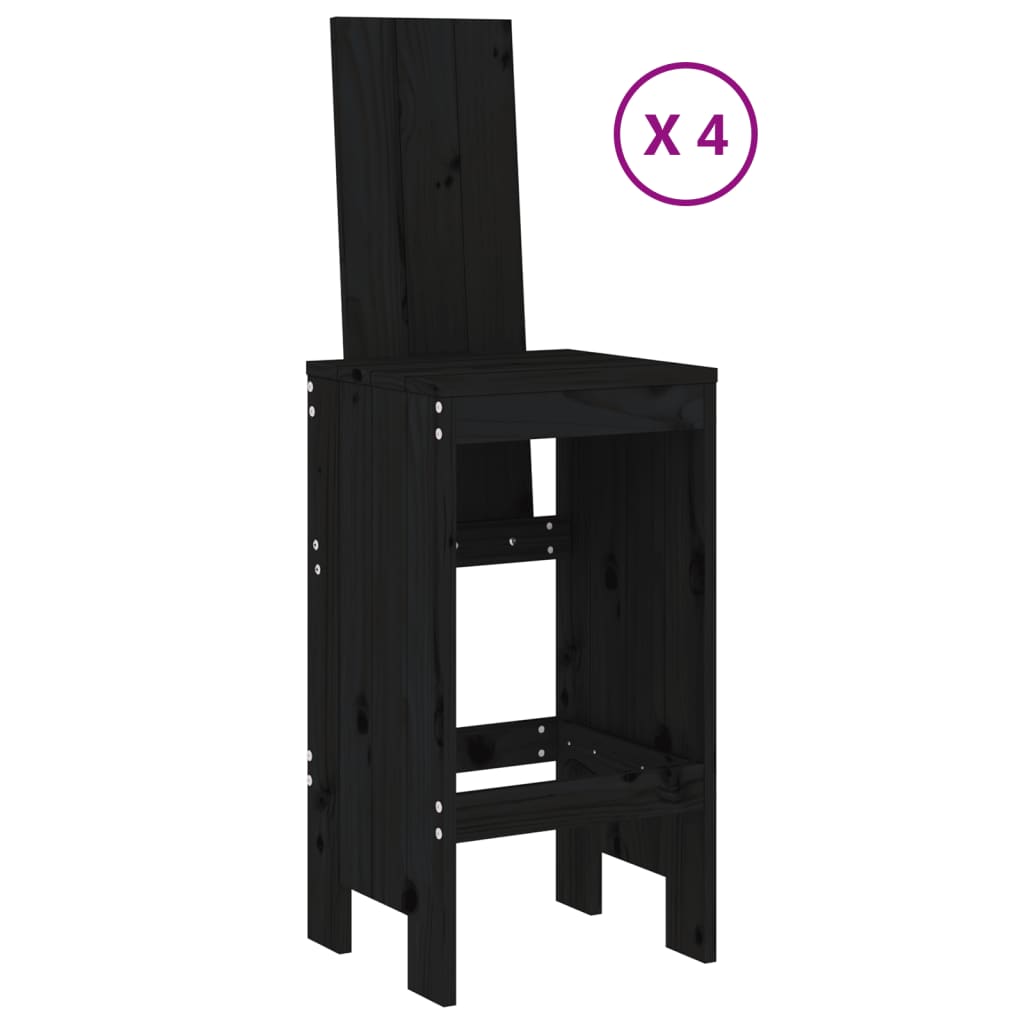 5-delige Barset massief grenenhout zwart is nu te koop bij PeponiXL, paradijselijk wonen!