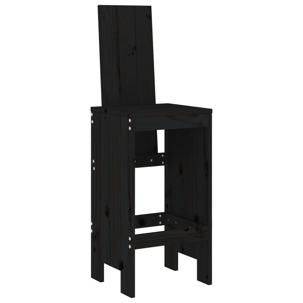 5-delige Barset massief grenenhout zwart is nu te koop bij PeponiXL, paradijselijk wonen!