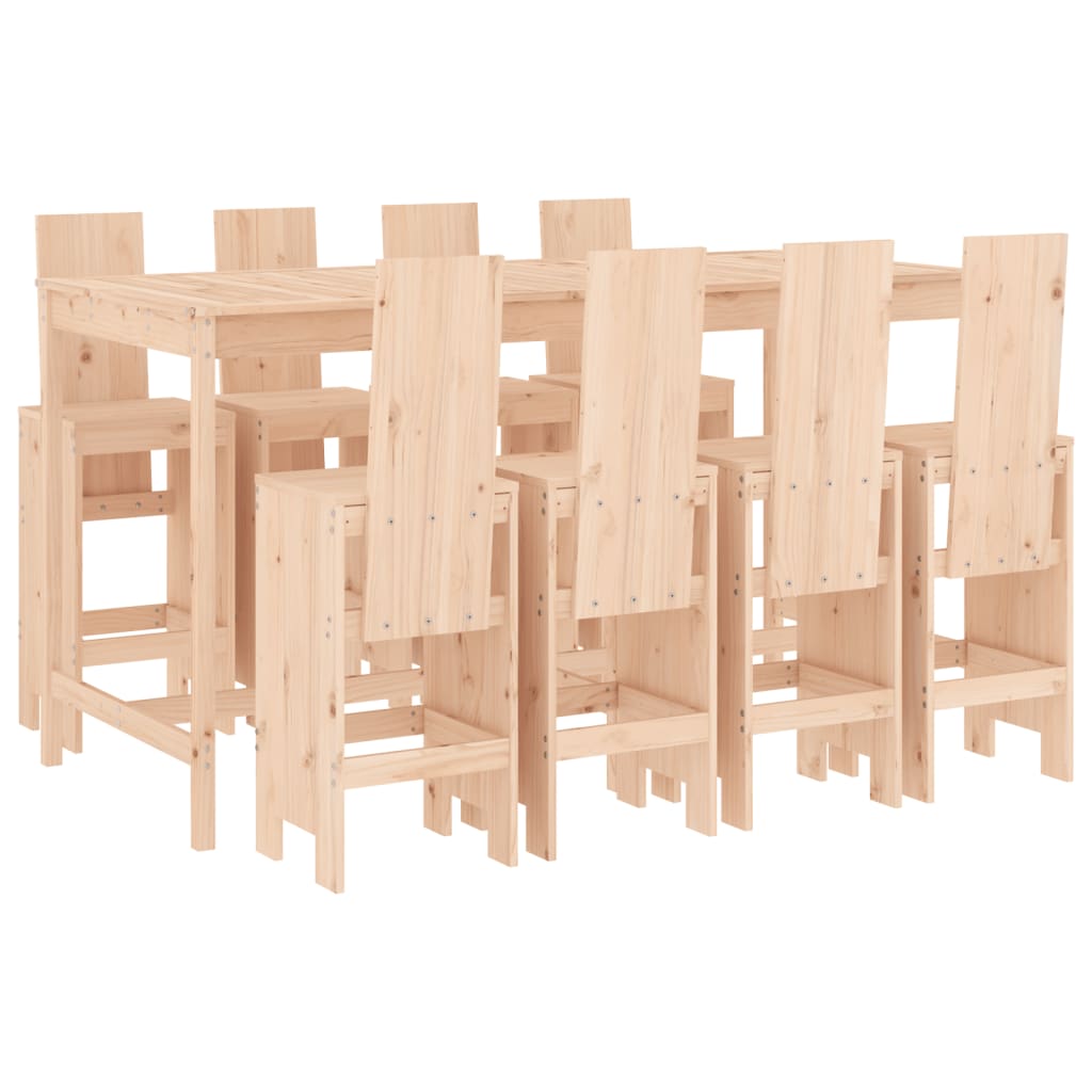 9-delige Barset massief grenenhout is nu te koop bij PeponiXL, paradijselijk wonen!