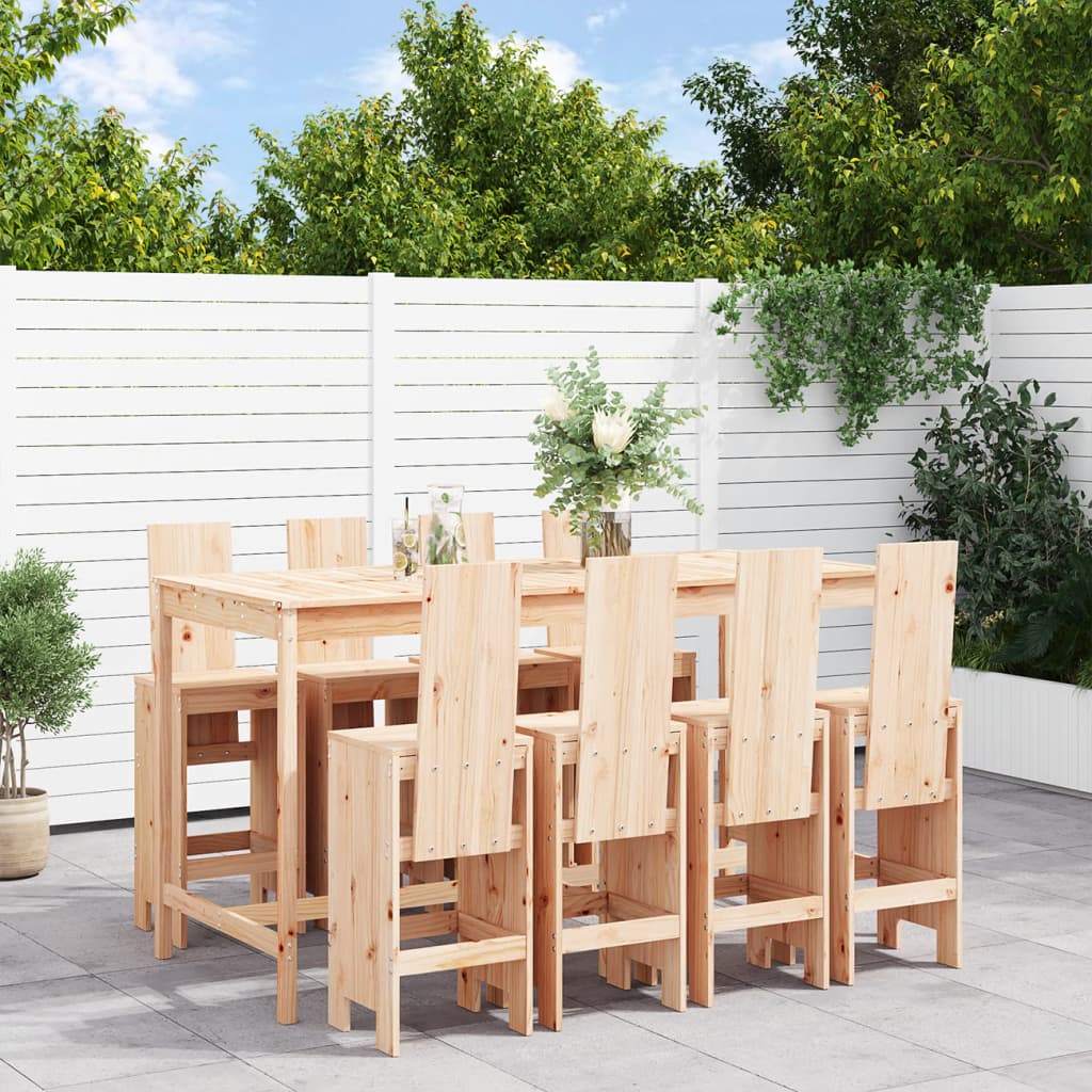 9-delige Barset massief grenenhout is nu te koop bij PeponiXL, paradijselijk wonen!