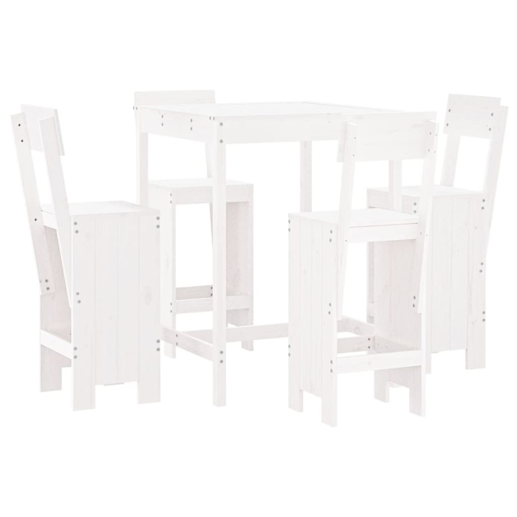 5-delige Barset massief grenenhout wit is nu te koop bij PeponiXL, paradijselijk wonen!