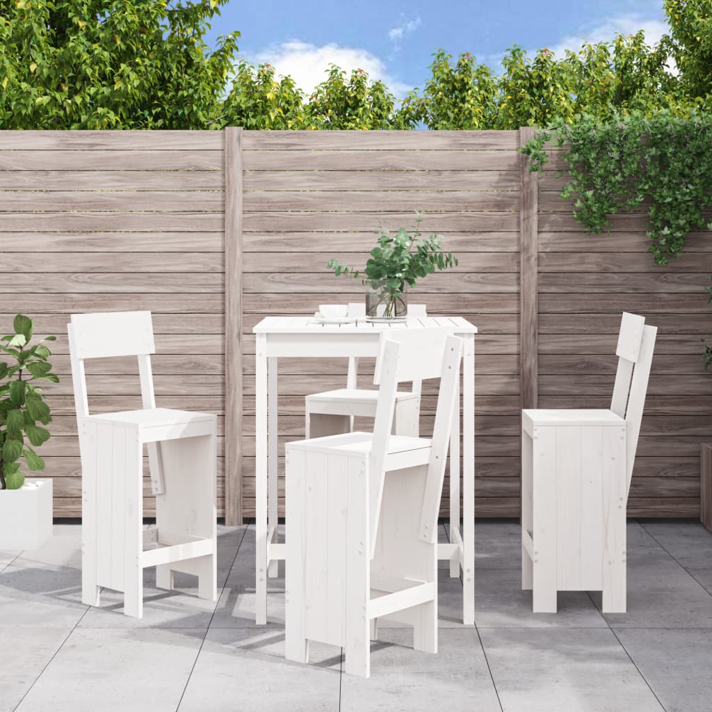 5-delige Barset massief grenenhout wit is nu te koop bij PeponiXL, paradijselijk wonen!