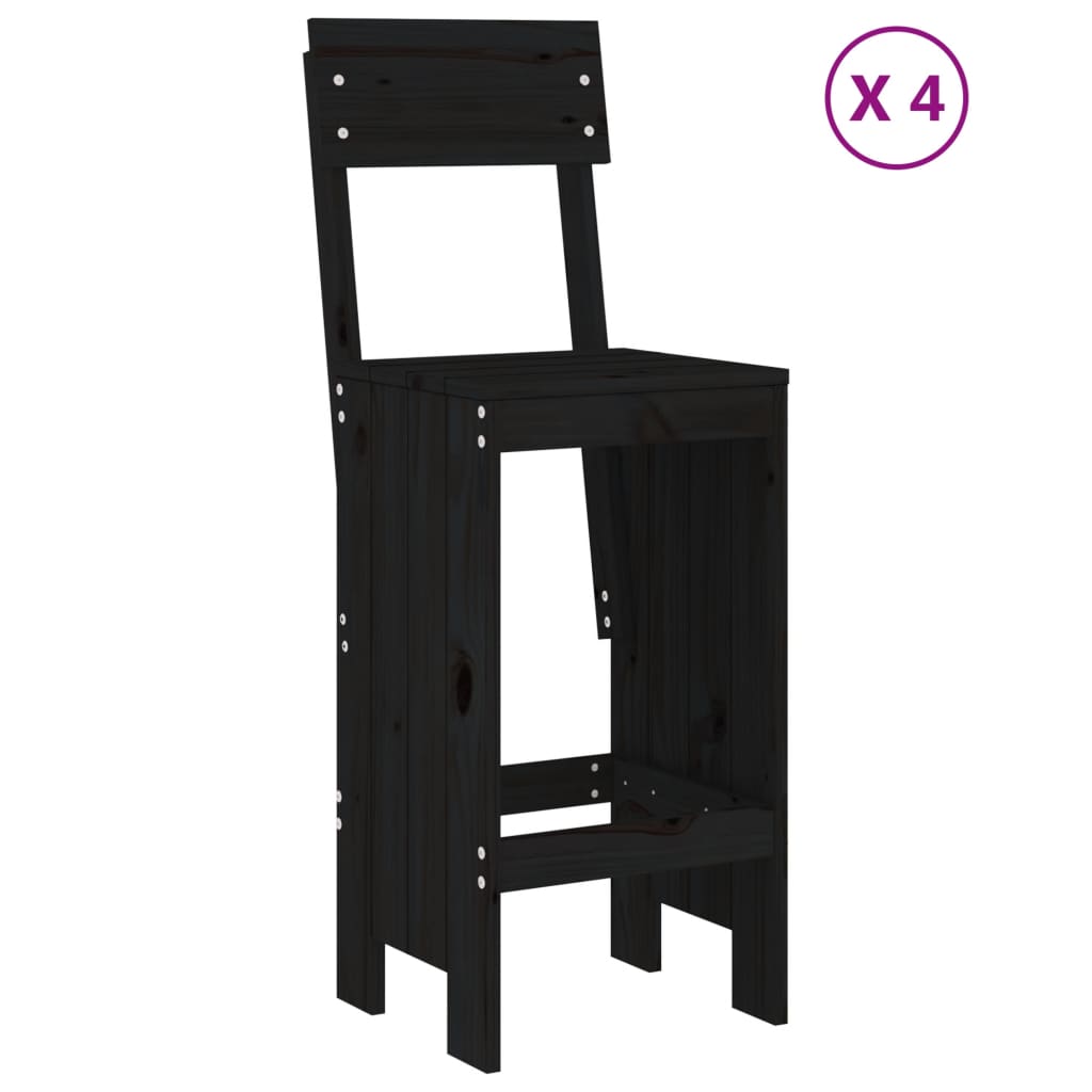 5-delige Barset massief grenenhout zwart is nu te koop bij PeponiXL, paradijselijk wonen!