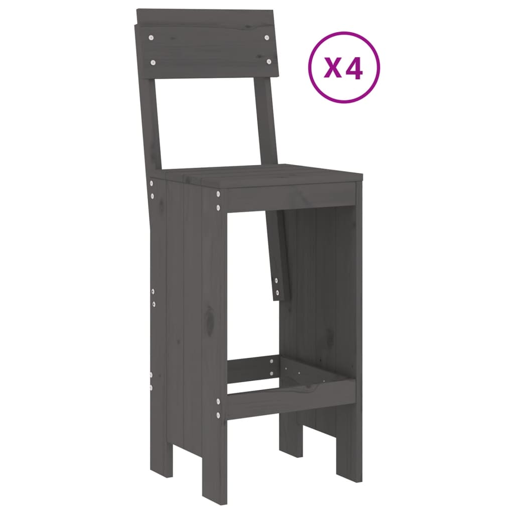 5-delige Tuinbarset massief grenenhout grijs is nu te koop bij PeponiXL, paradijselijk wonen!