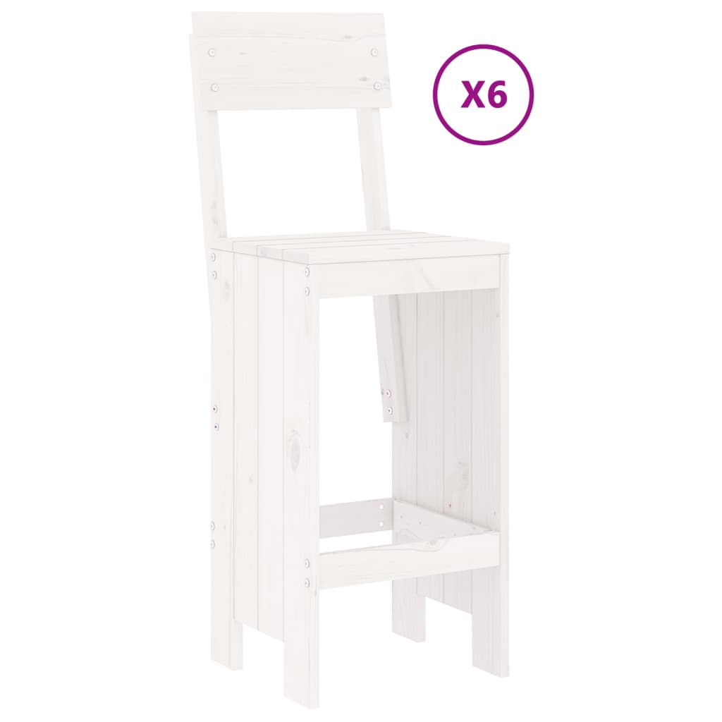 7-delige Barset massief grenenhout wit is nu te koop bij PeponiXL, paradijselijk wonen!