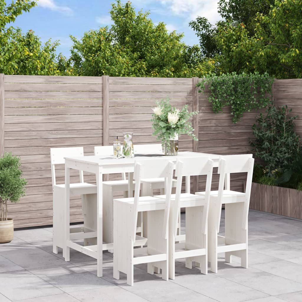 7-delige Barset massief grenenhout wit is nu te koop bij PeponiXL, paradijselijk wonen!