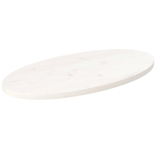 Tafelblad ovaal 70x35x2,5 cm massief grenenhout wit is nu te koop bij PeponiXL, paradijselijk wonen!