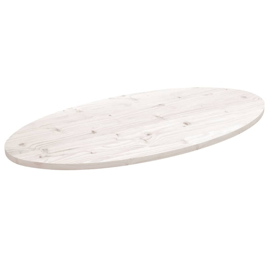 Tafelblad ovaal 100x50x2,5 cm massief grenenhout wit is nu te koop bij PeponiXL, paradijselijk wonen!