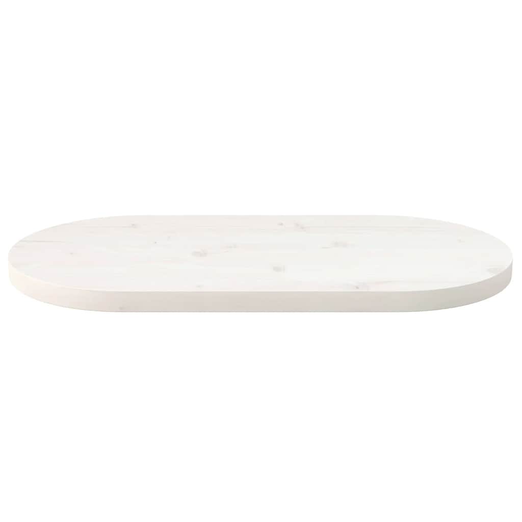 Tafelblad ovaal 70x35x2,5 cm massief grenenhout wit is nu te koop bij PeponiXL, paradijselijk wonen!