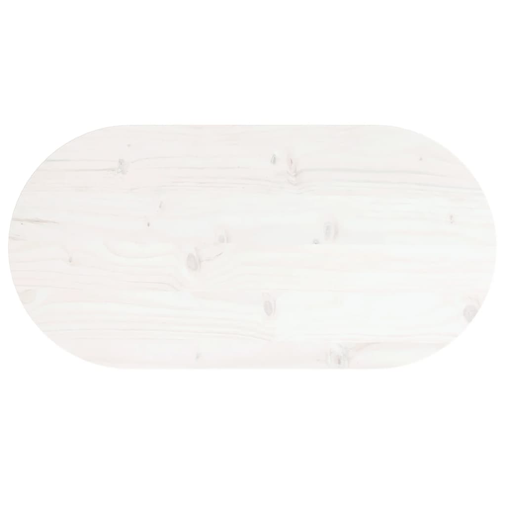 Tafelblad ovaal 70x35x2,5 cm massief grenenhout wit is nu te koop bij PeponiXL, paradijselijk wonen!