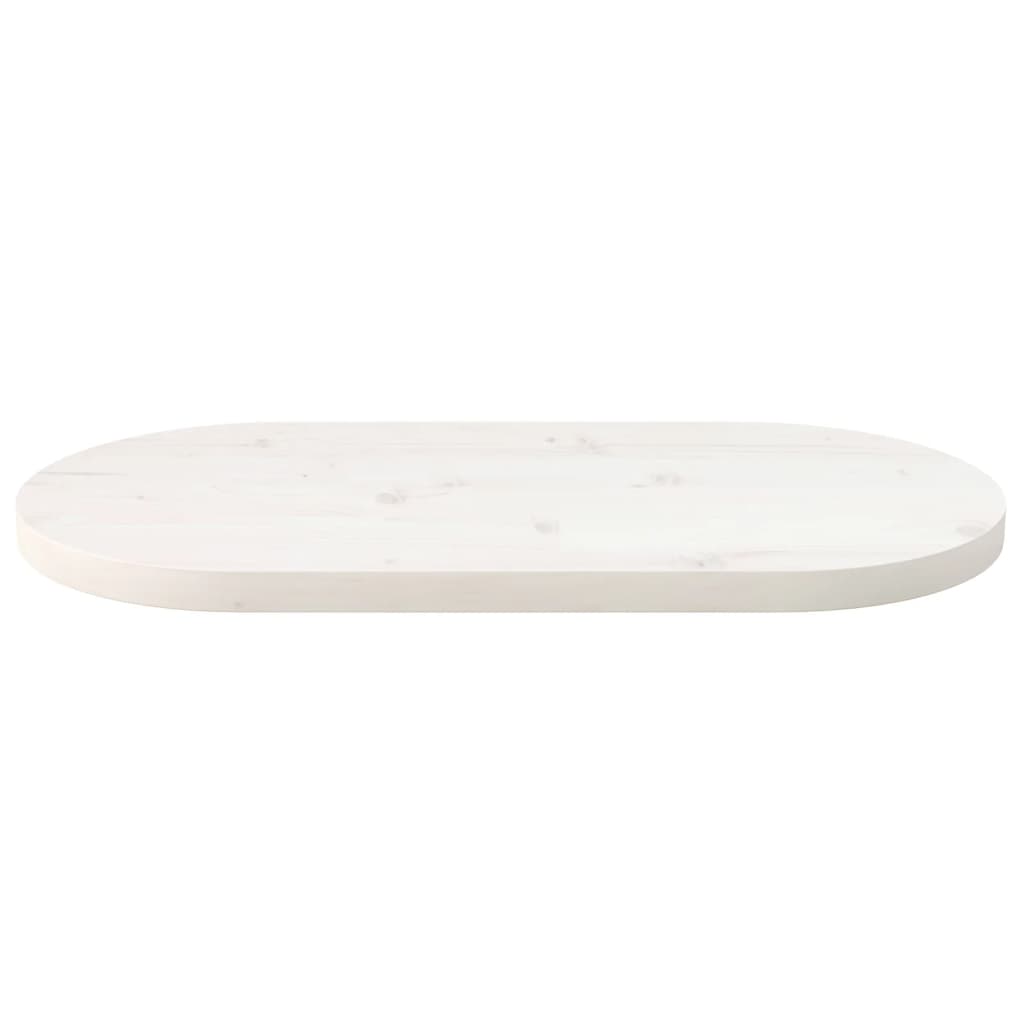Tafelblad ovaal 80x40x2,5 cm massief grenenhout wit is nu te koop bij PeponiXL, paradijselijk wonen!