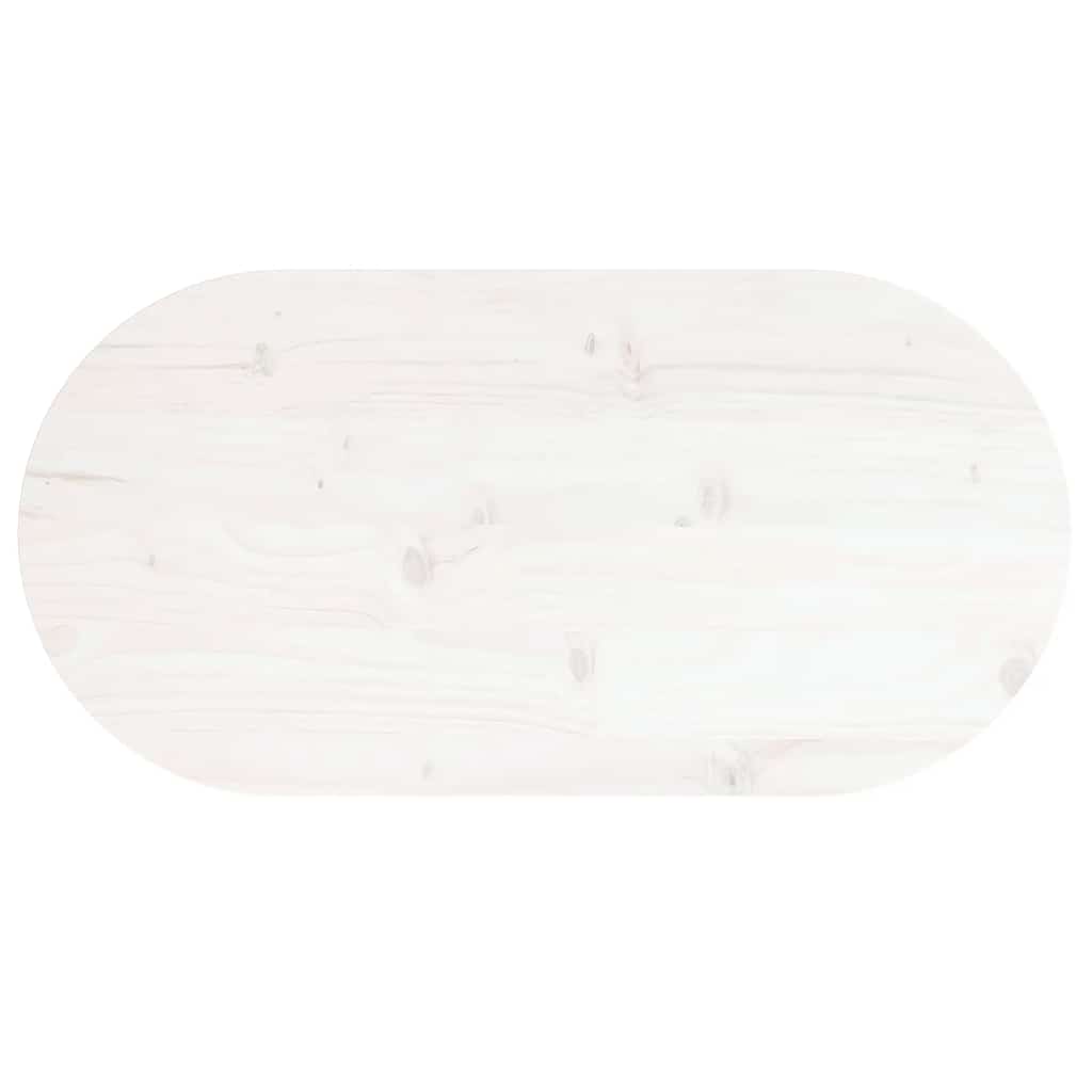 Tafelblad ovaal 80x40x2,5 cm massief grenenhout wit is nu te koop bij PeponiXL, paradijselijk wonen!
