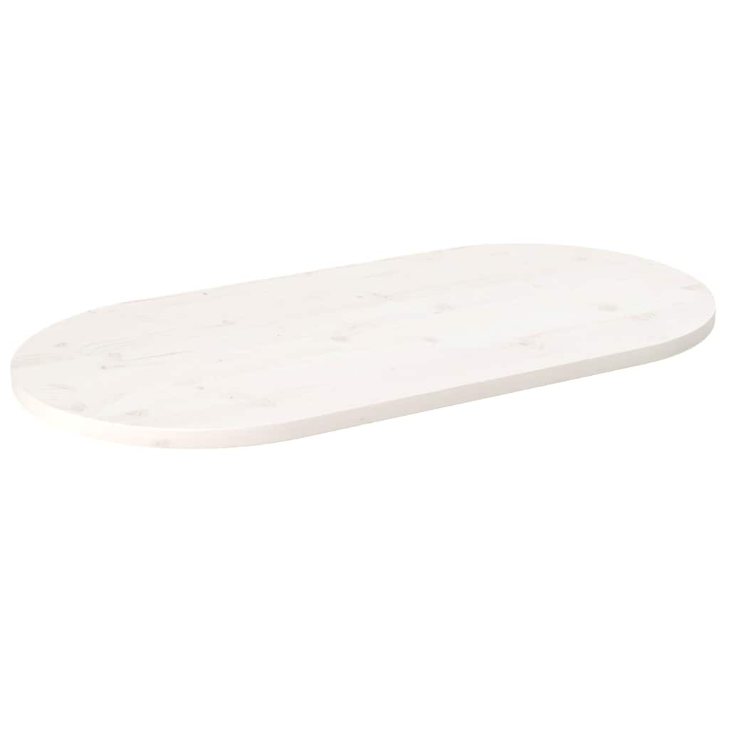 Tafelblad ovaal 110x55x2,5 cm massief grenenhout wit is nu te koop bij PeponiXL, paradijselijk wonen!