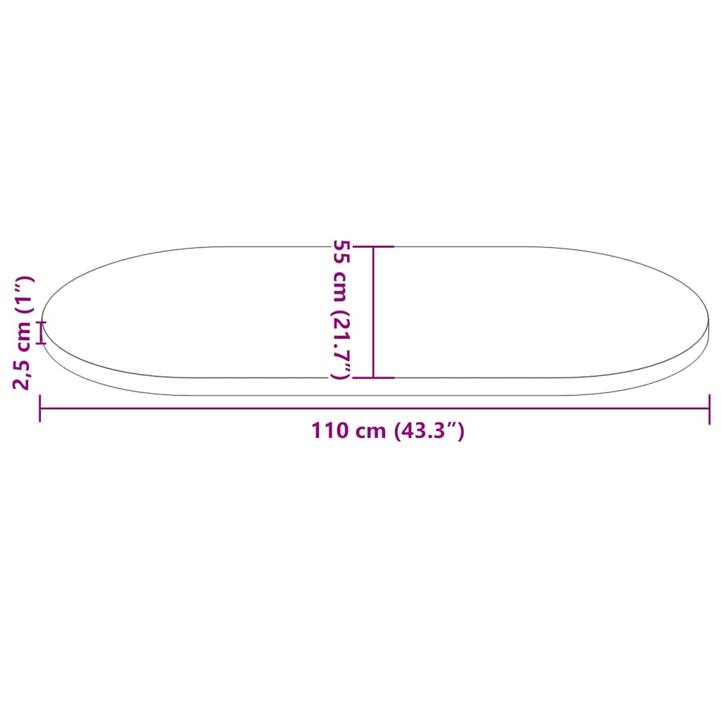Tafelblad ovaal 110x55x2,5 cm massief grenenhout wit is nu te koop bij PeponiXL, paradijselijk wonen!